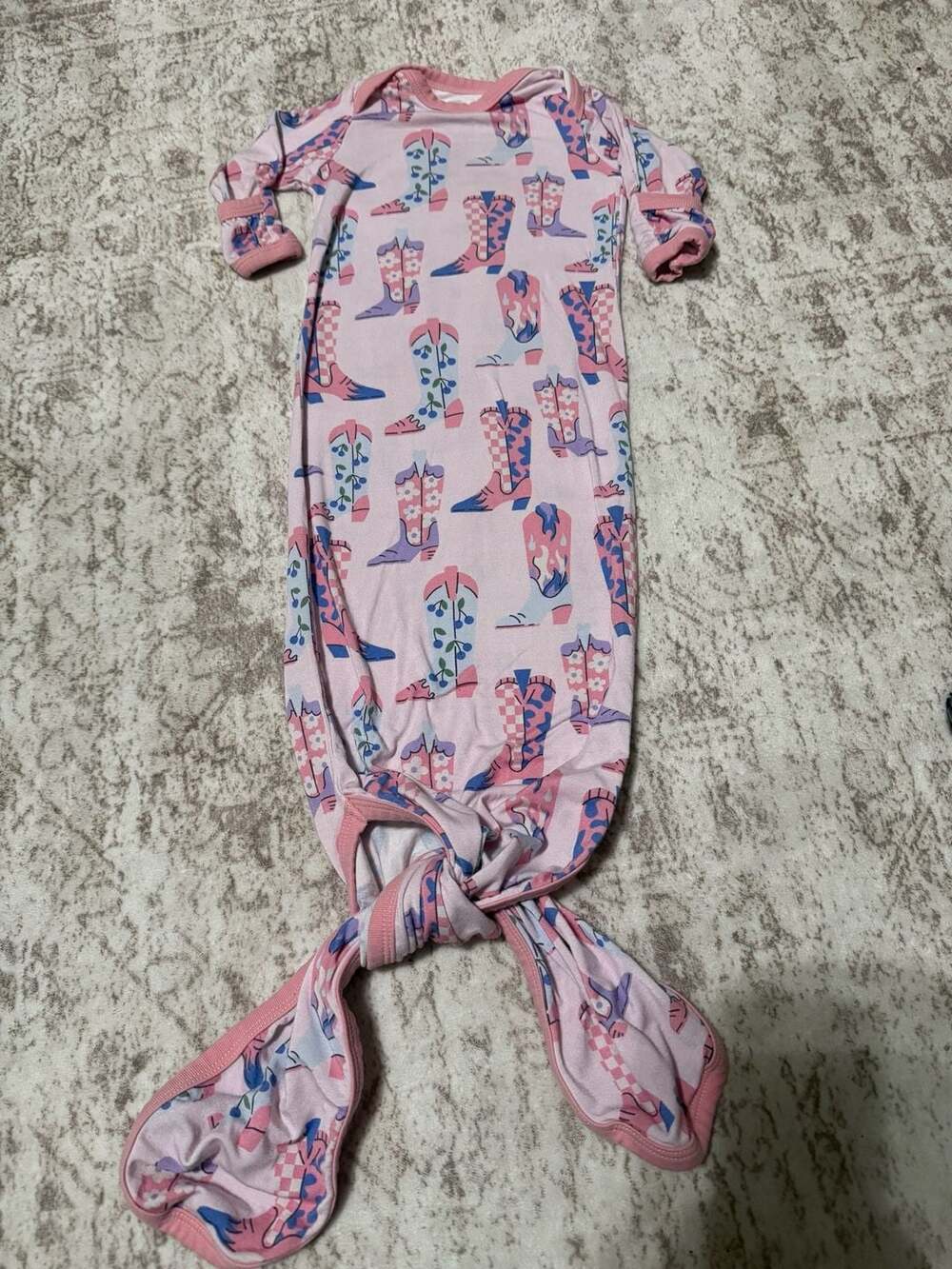 Bestaroo Western Boots Knotted Gown 0-3 Months Pink
